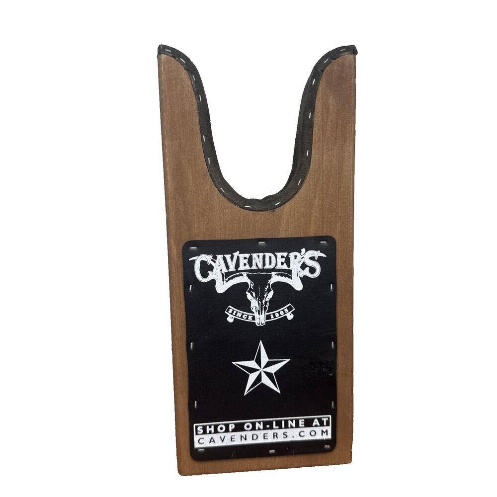 Cavender's Wooden Boot Jack Boot Puller Heavy Duty Metal Top Rubber Grip Guard